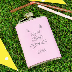 Paw Me Another Pink Hip Flask