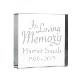 ""In Loving Memory""  Large Crystal Token