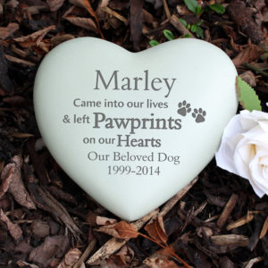 Pet Pawprints Heart Memorial