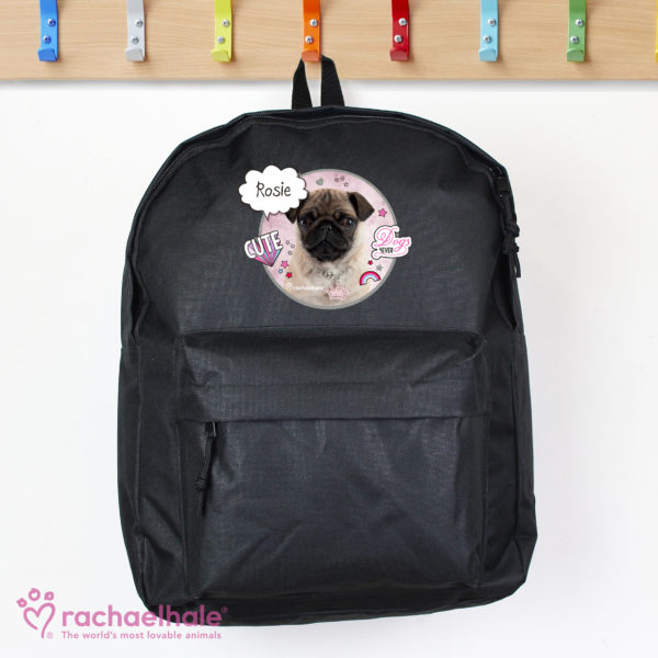 Rachael Hale Doodle Pug Black Backpack