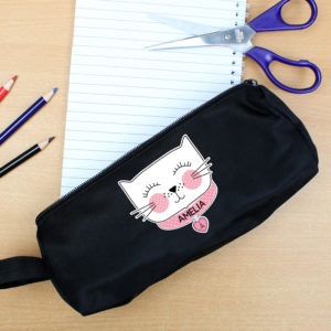 Cute Cat Black Pencil Case
