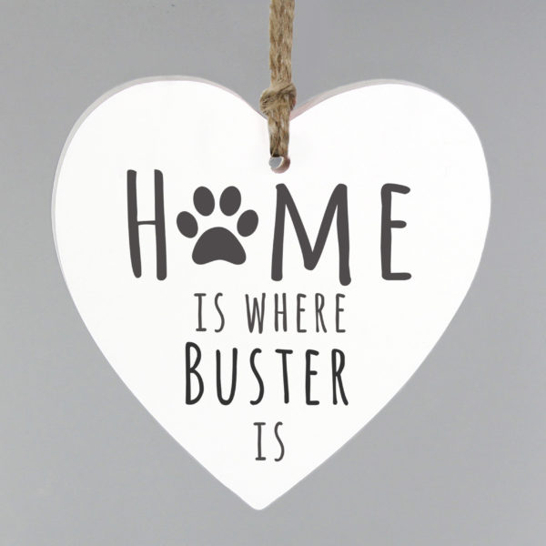'Home is Where' Pet Wooden Heart Decoration
