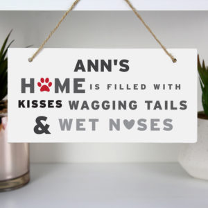 'Wagging Tails' Dog Wooden Sign