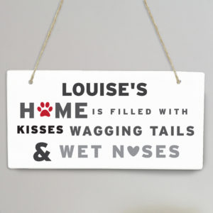 'Wagging Tails' Dog Wooden Sign