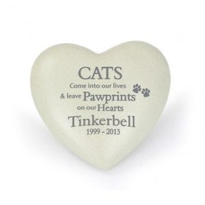 Cat Pawprints Heart Memorial