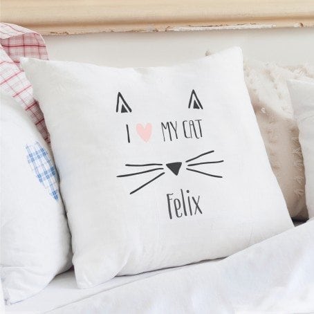 Cat Features Cushion Cover